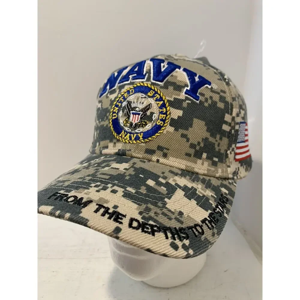 United States Navy Hat USN Digital Camo Cap Camouflage Depths To Stars CSI NWT - Picture 2 of 12